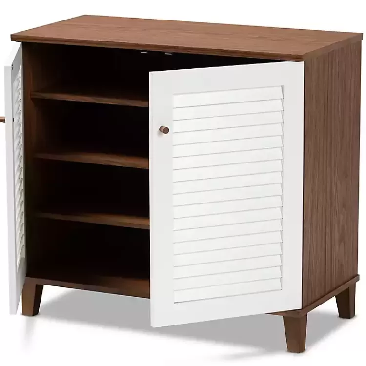 Collier Two-Tone Slatted Shoe Storage Cabinet>Kirklands Home Cheap