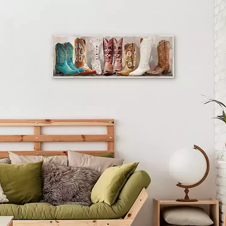 Colorful Cowgirl Boots Framed Canvas Art Print>Kirklands Home Hot