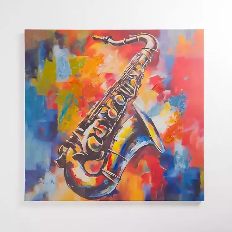 Colorful Saxophone Canvas Art Print>Kirklands Home Sale
