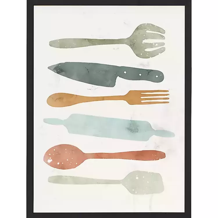 Colorful Utensils Framed Art Print>Kirklands Home Cheap