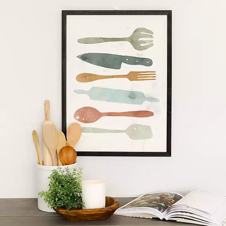 Colorful Utensils Framed Art Print>Kirklands Home Cheap
