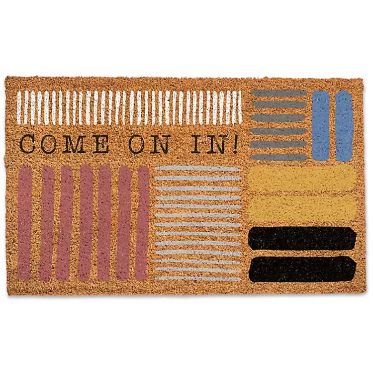 Come On In Colorful Stripes Doormat>Kirklands Home Discount