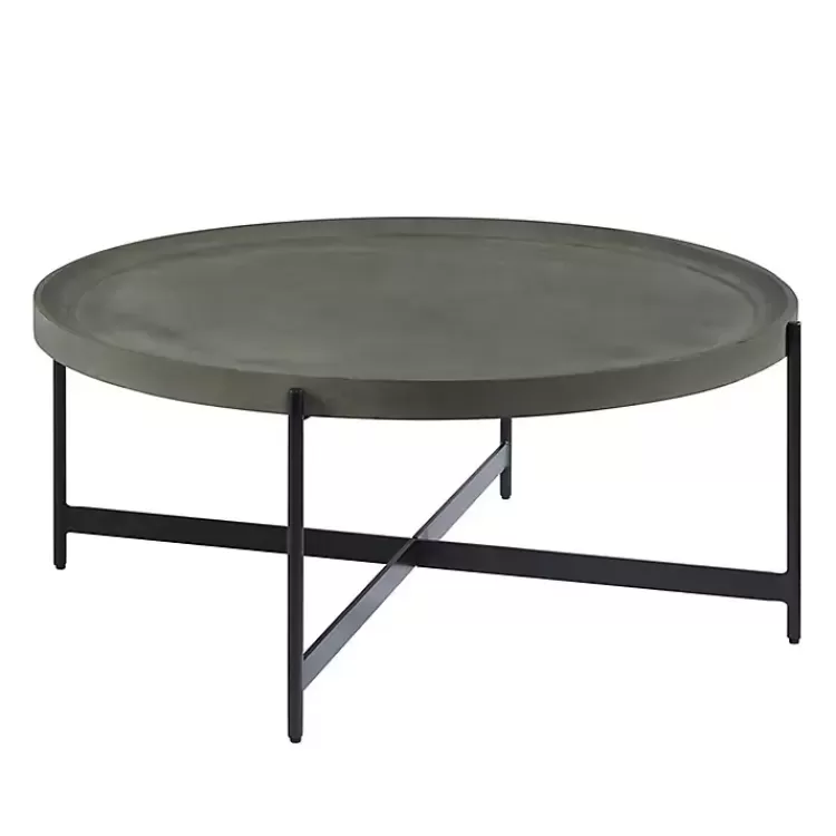 Concrete Round Tray Top Coffee Table>Kirklands Home Online