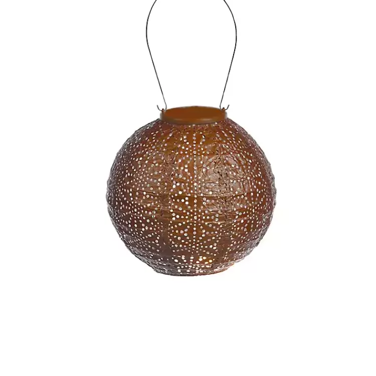 Copper Sashiko Round Hanging LED Outdoor Lantern>Kirklands Home Hot