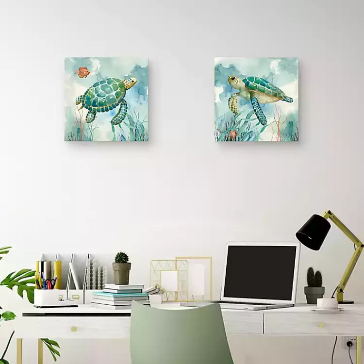 coral_bay_sea_turtle_canvas_art_prints_set_of__3.webp Coral Bay Sea Turtle Canvas Art Prints, Set of 2>Kirklands Home Shop