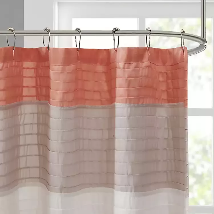coral_colorblock_silky_shower_curtain_3.webp Coral Colorblock Silky Shower Curtain>Kirklands Home Cheap