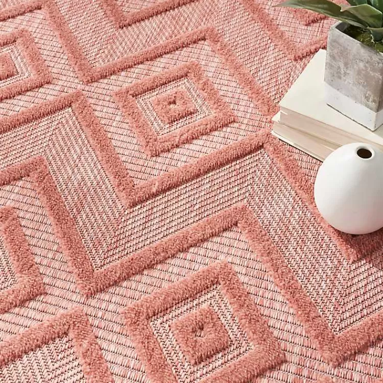 coral_orange_diamond_indooroutdoor_area_rug_x_5.webp Coral Diamond Indoor/Outdoor Area Rug, 5x7>Kirklands Home Best