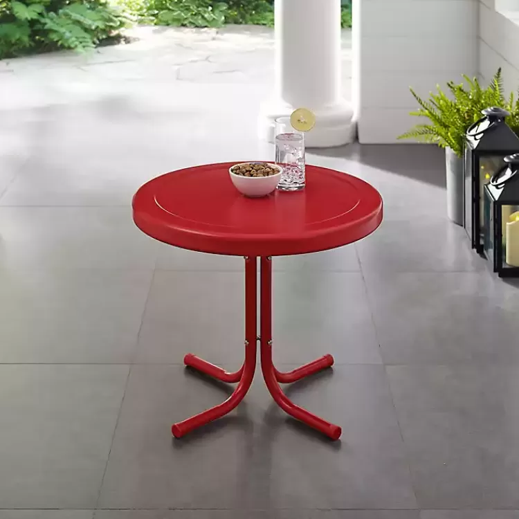 Coral Metal Outdoor Side Table>Kirklands Home Sale