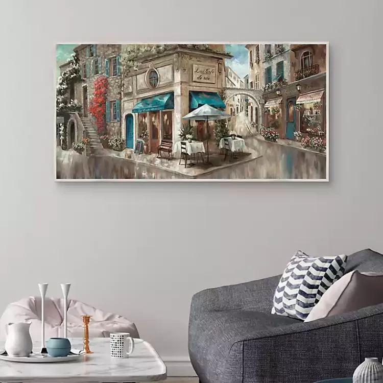 Corner Cafe Framed Canvas Art Print>Kirklands Home Fashion