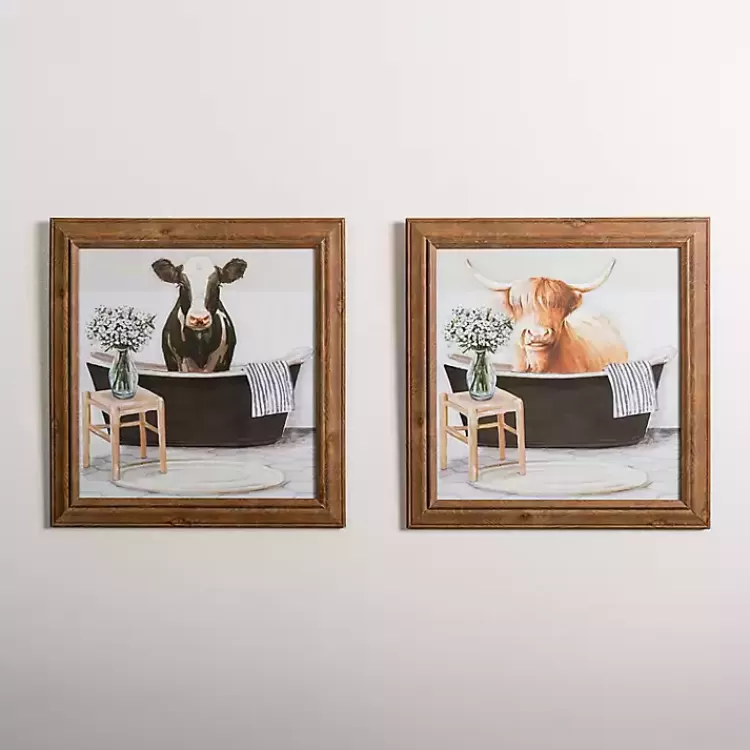 Cows in the Bathtub Framed Art Prints, Set of 2>Kirklands Home Best Sale
