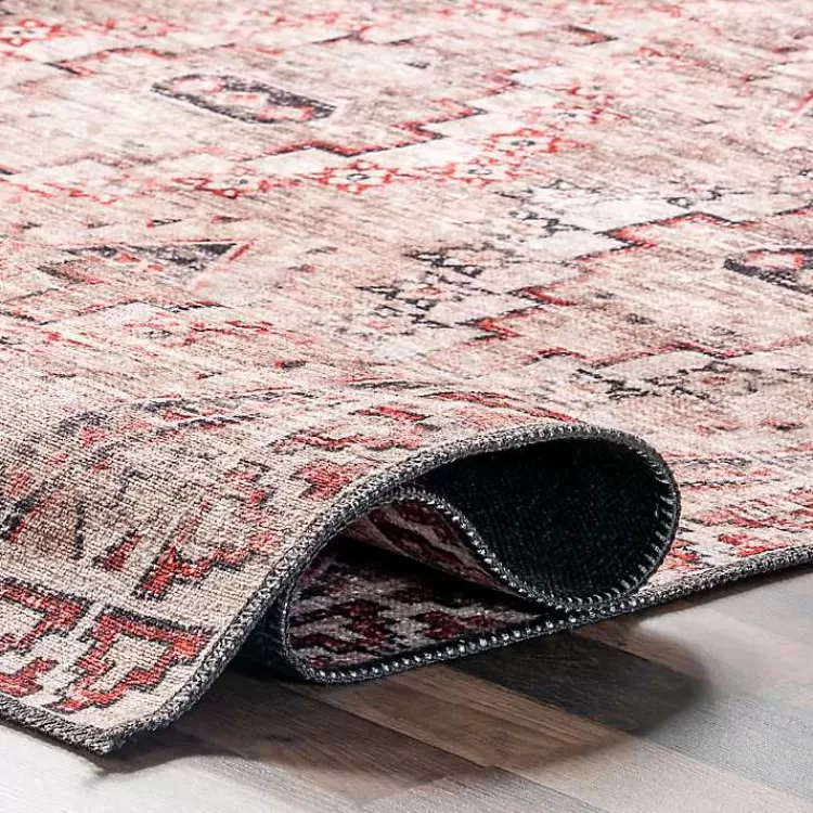 cream__red_diamond_trellis_washable_area_rug_x_3.webp Cream & Red Diamond Trellis Washable Area Rug, 7x9>Kirklands Home Cheap