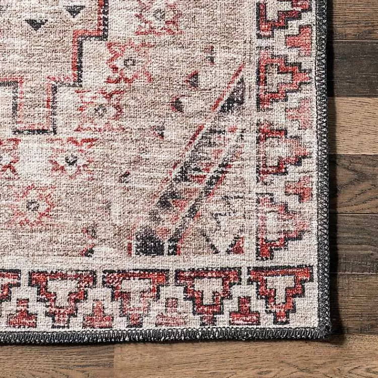 cream__red_diamond_trellis_washable_area_rug_x_4.webp Cream & Red Diamond Trellis Washable Area Rug, 7x9>Kirklands Home Cheap
