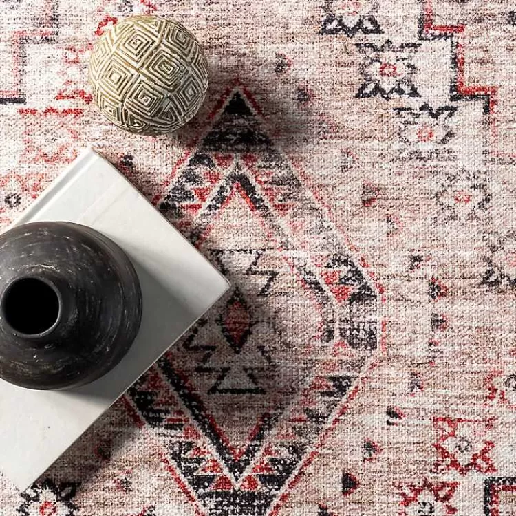 cream__red_diamond_trellis_washable_area_rug_x_5.webp Cream & Red Diamond Trellis Washable Area Rug, 7x9>Kirklands Home Cheap