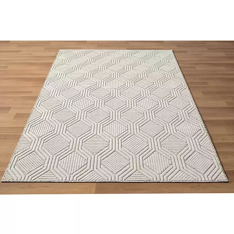 cream_and_blue_geo_indooroutdoor_area_rug_x_3.webp Cream and Blue Geo Indoor/Outdoor Area Rug, 7x9>Kirklands Home Outlet