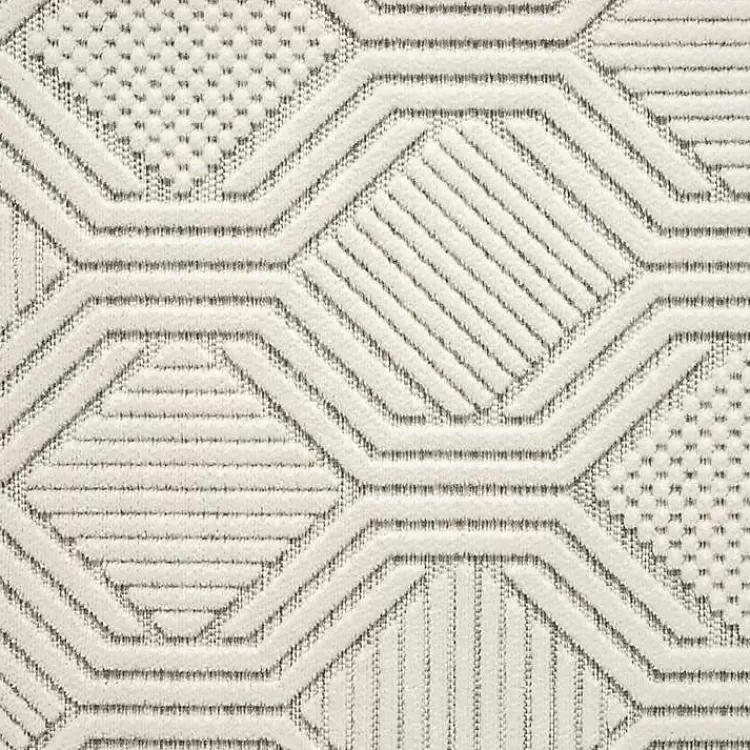 cream_and_blue_geo_indooroutdoor_area_rug_x_4.webp Cream and Blue Geo Indoor/Outdoor Area Rug, 7x9>Kirklands Home Outlet