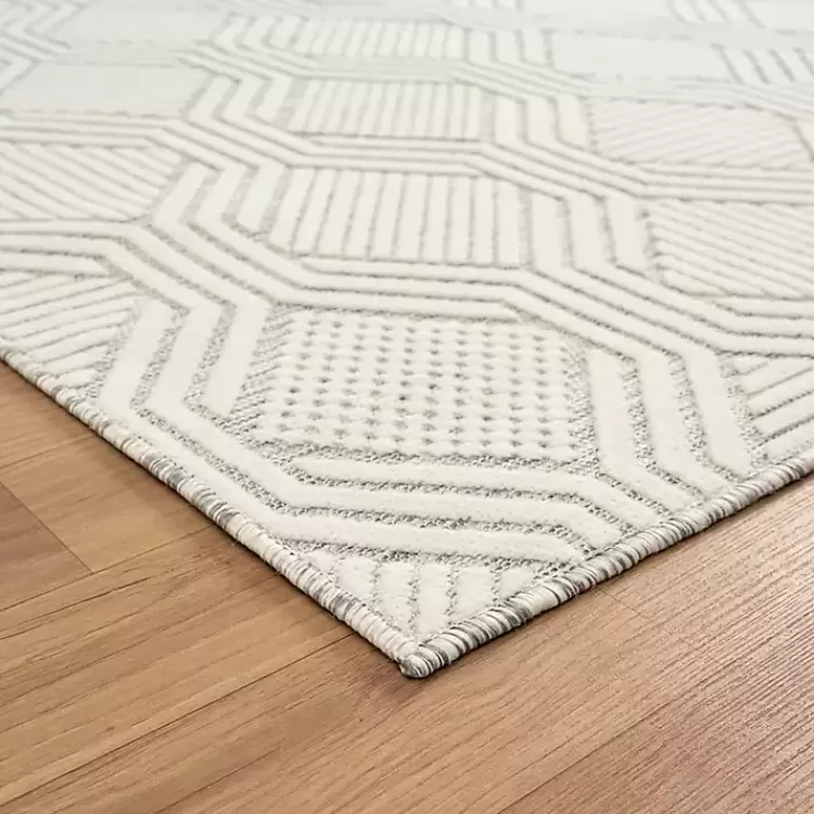 cream_and_blue_geo_indooroutdoor_area_rug_x_5.webp Cream and Blue Geo Indoor/Outdoor Area Rug, 7x9>Kirklands Home Outlet