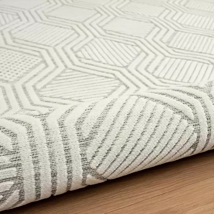 cream_and_blue_geo_indooroutdoor_area_rug_x_6.webp Cream and Blue Geo Indoor/Outdoor Area Rug, 7x9>Kirklands Home Outlet