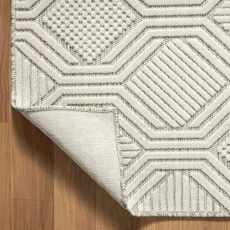 cream_and_blue_geo_indooroutdoor_area_rug_x_8.webp Cream and Blue Geo Indoor/Outdoor Area Rug, 7x9>Kirklands Home Outlet