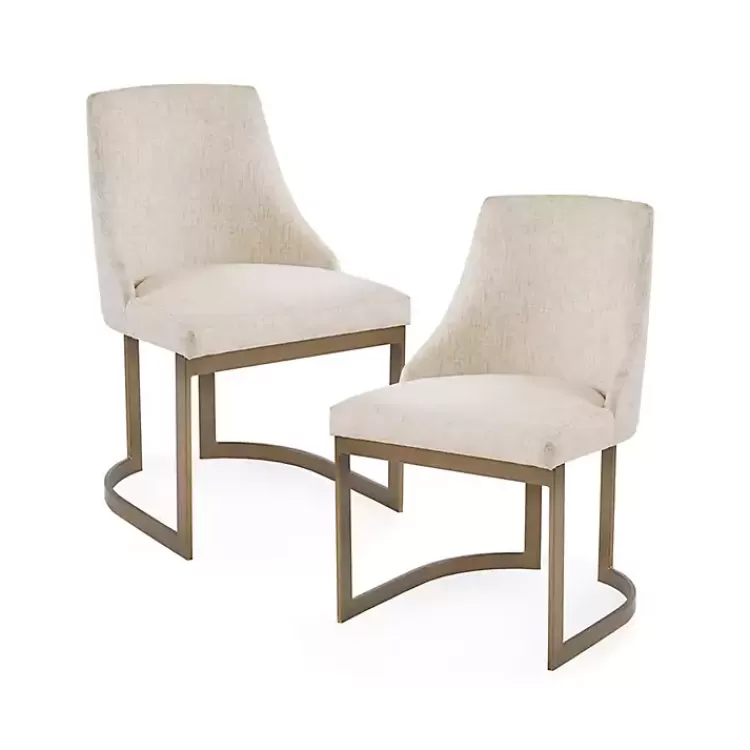 Cream and Gold Modern Dining Chairs, Set of 2>Kirklands Home Clearance