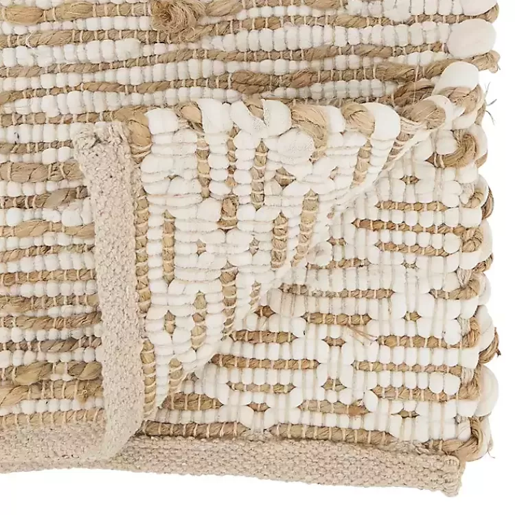 Cream and Tan Woven Diamond Table Runner>Kirklands Home Flash Sale