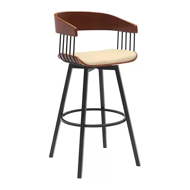 Cream Athena Swivel Bar Stool>Kirklands Home Shop