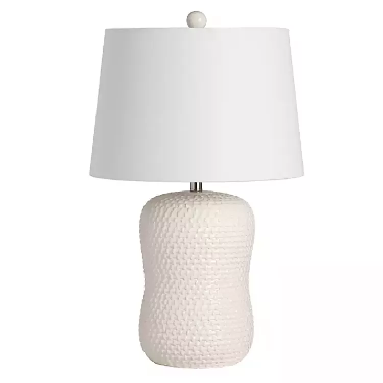 Cream Basketweave Ceramic Table Lamp>Kirklands Home Sale