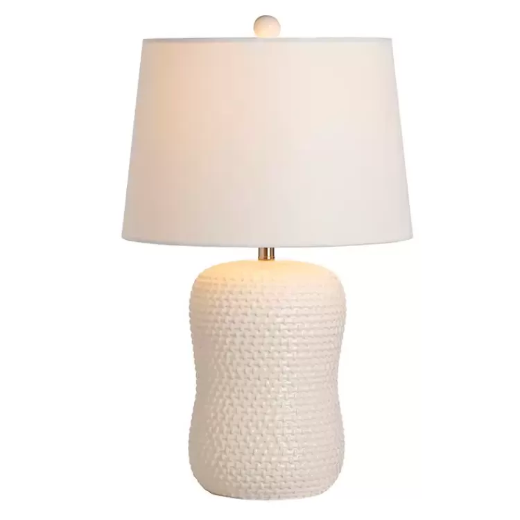 Cream Basketweave Ceramic Table Lamp>Kirklands Home Sale