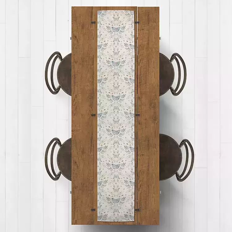 Cream Botanical Butterfly Table Runner, 90 in.>Kirklands Home Outlet