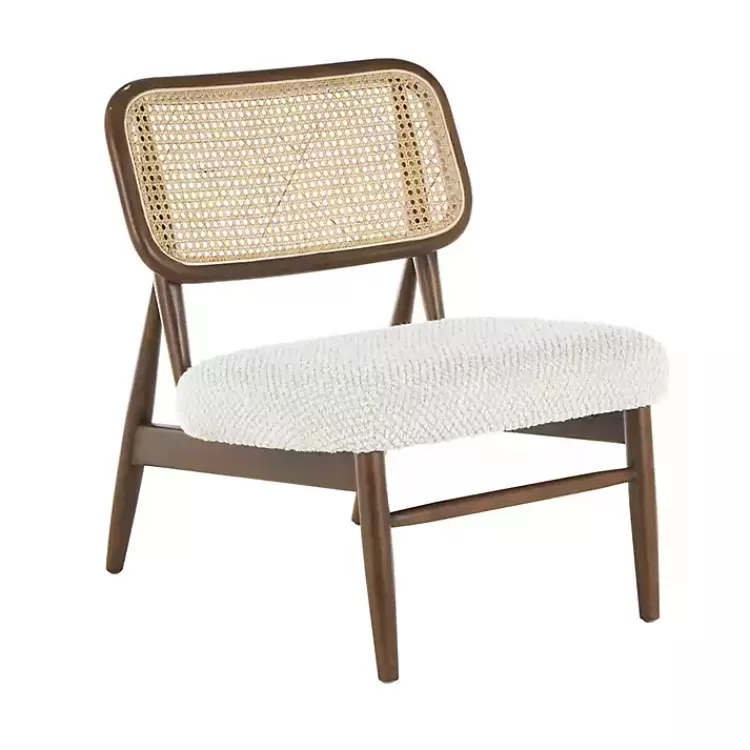cream_boucle__rounded_rattan_back_accent_chair_2.webp Cream Boucle & Rounded Rattan Back Accent Chair>Kirklands Home Cheap
