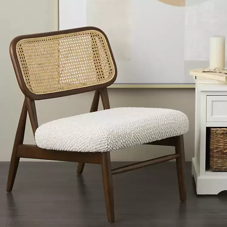 cream_boucle__rounded_rattan_back_accent_chair_6.webp Cream Boucle & Rounded Rattan Back Accent Chair>Kirklands Home Cheap