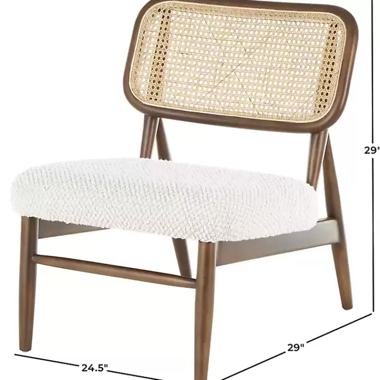 cream_boucle__rounded_rattan_back_accent_chair_7.webp Cream Boucle & Rounded Rattan Back Accent Chair>Kirklands Home Cheap