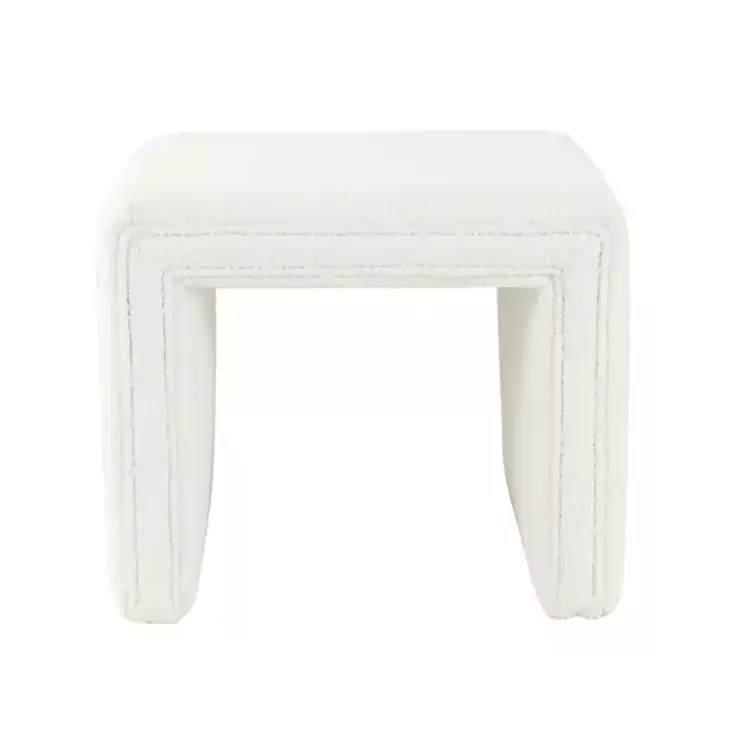 Cream Boucle Arch Ottoman>Kirklands Home Sale