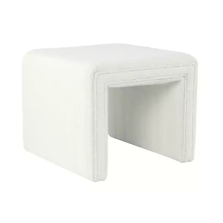 Cream Boucle Arch Ottoman>Kirklands Home Sale