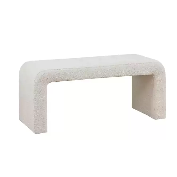 Cream Boucle Waterfall Bench>Kirklands Home Shop
