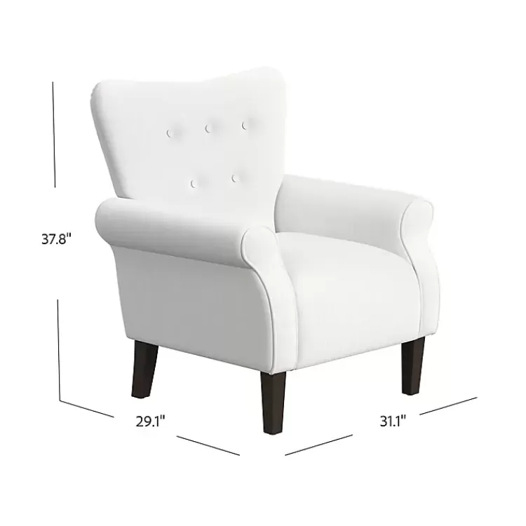 Cream Button-Tufted Rolled Arm Accent Chair>Kirklands Home Cheap