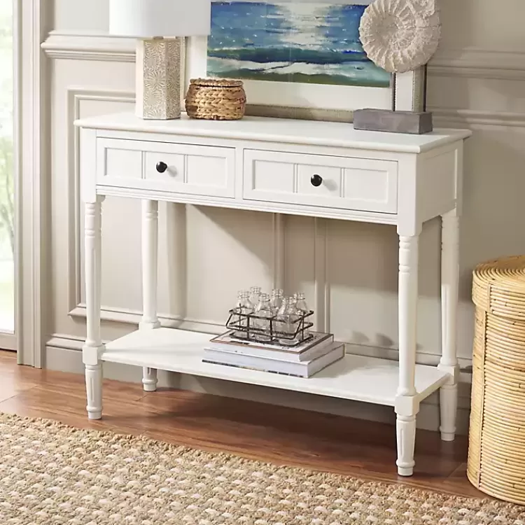 Cream Carved 2-Drawer Console Table>Kirklands Home Best Sale