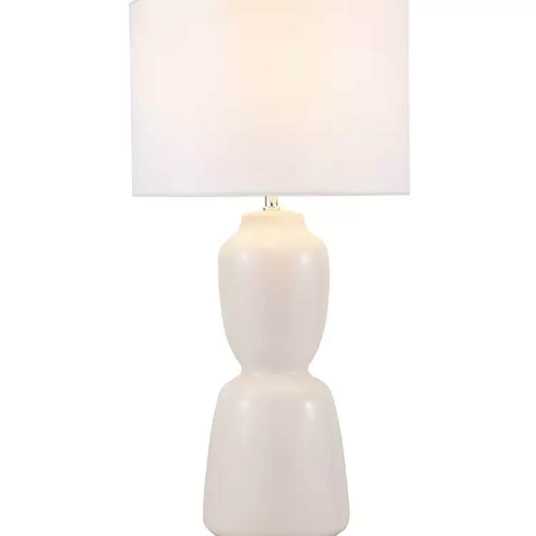 Cream Ceramic Rounded Hourglass Table Lamp>Kirklands Home Best Sale