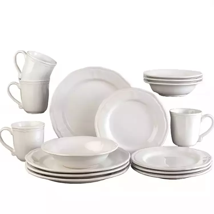 Cream Ceramic Soft Scallop 16-pc. Dinnerware Set>Kirklands Home Cheap