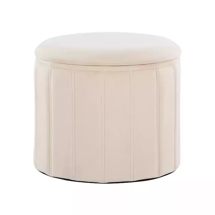 Cream Collapsible Storage Ottoman>Kirklands Home Sale