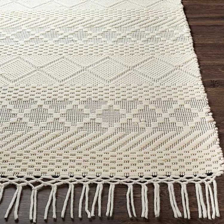 cream_diamond_tassel_wool_area_rug_x_3-1.webp Cream Diamond Tassel Wool Area Rug, 5x7>Kirklands Home Clearance