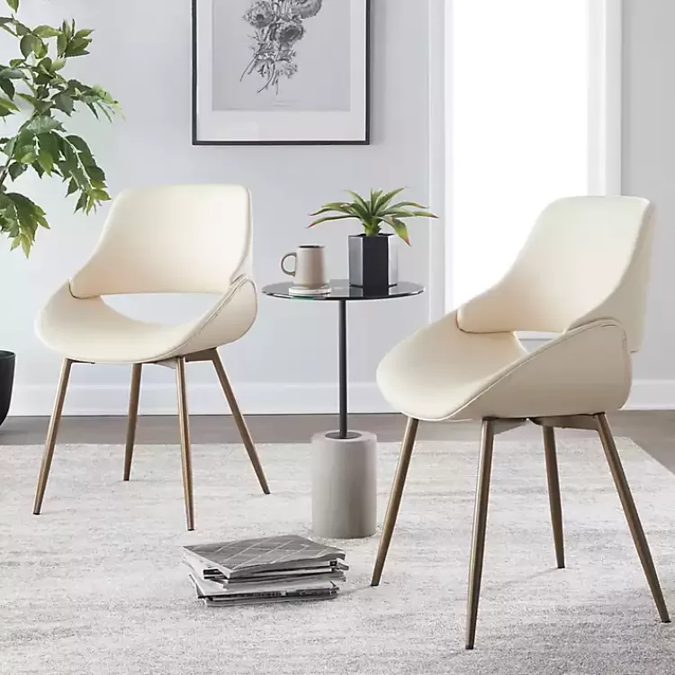 cream_faux_leather_scooped_accent_chairs_set_of__8.webp Cream Faux Leather Scooped Accent Chairs, Set of 2>Kirklands Home New