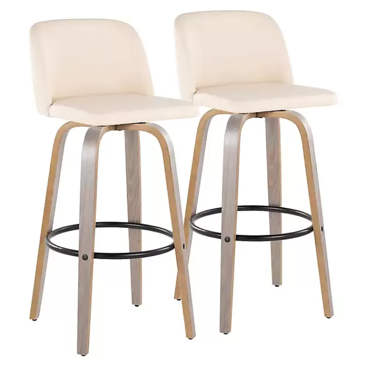 Cream Faux Leather Torino Bar Stools, Set of 2>Kirklands Home Shop