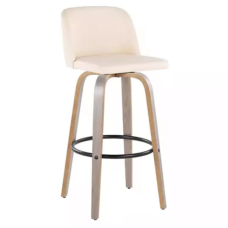 Cream Faux Leather Torino Bar Stools, Set of 2>Kirklands Home Shop