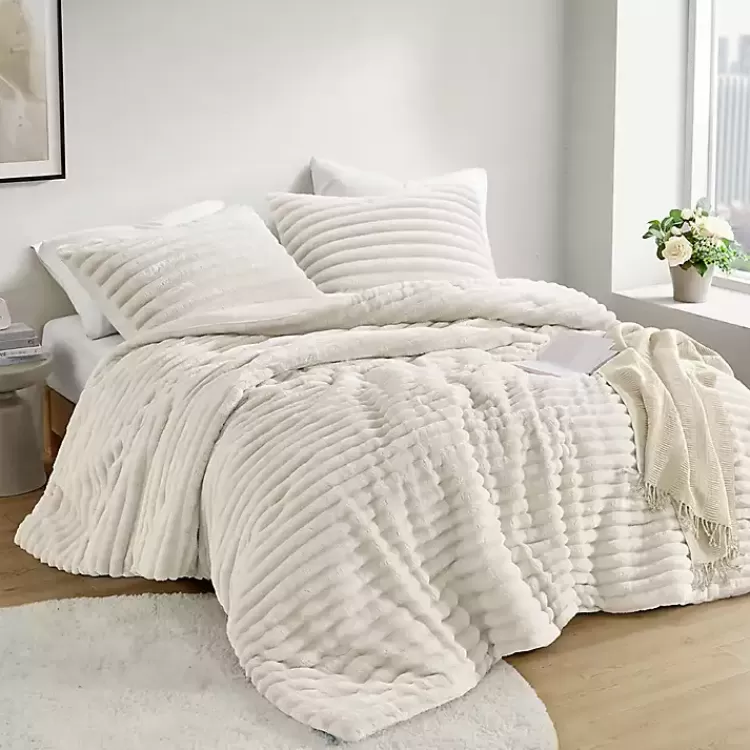 Cream Fluffy Ribbed 2-pc. Twin Comforter Set>Kirklands Home Discount