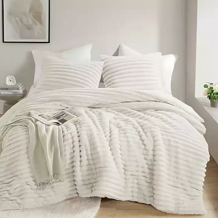 Cream Fluffy Ribbed 2-pc. Twin Comforter Set>Kirklands Home Discount