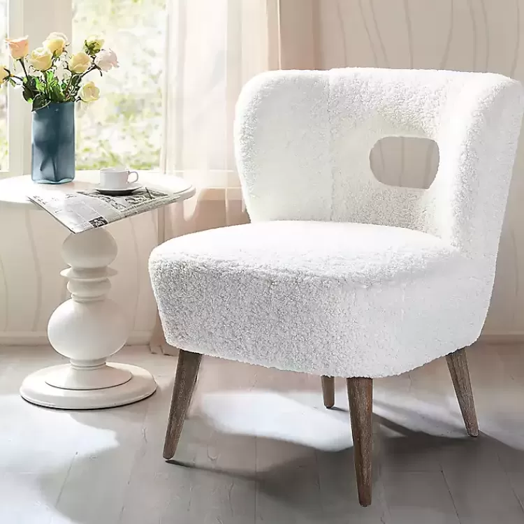 Cream Fluffy Wingback Accent Chair>Kirklands Home Sale