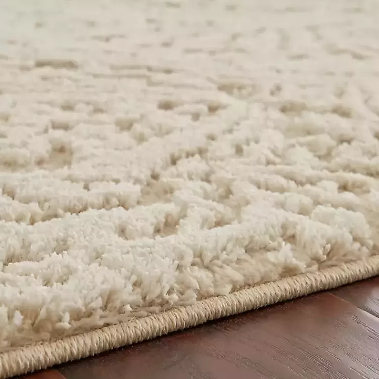 Cream Francesca Woven Shag Runner, 3x5>Kirklands Home Discount