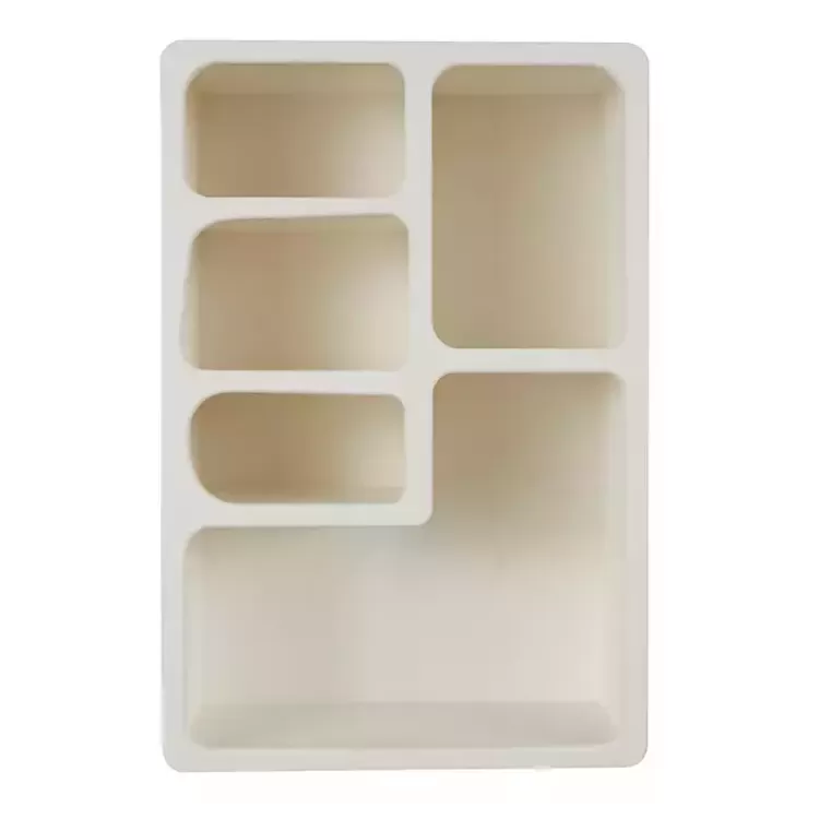 cream_geometric_section_wall_shelf_7.webp Cream Geometric 5-Section Wall Shelf>Kirklands Home Fashion