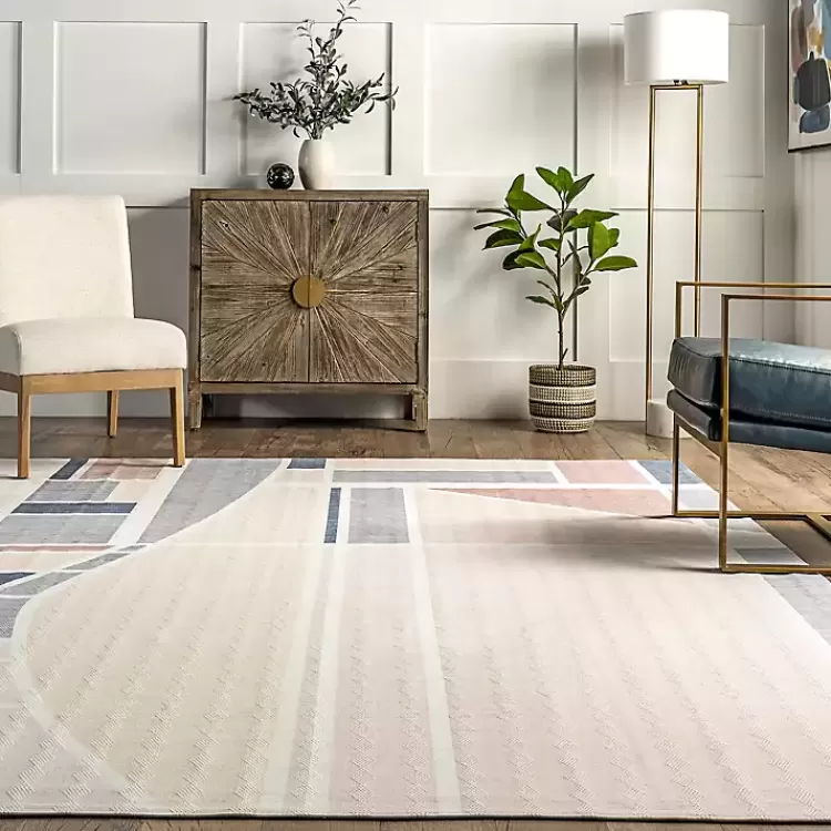 cream_geometric_shapes_washable_area_rug_x_2.webp Cream Geometric Shapes Washable Area Rug, 8x10>Kirklands Home Flash Sale