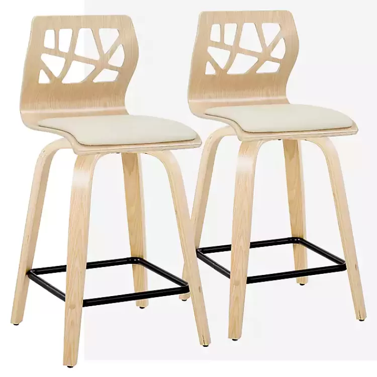 Cream Golia Swivel Counter Stools, Set of 2>Kirklands Home Clearance
